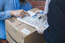 Person delivering package